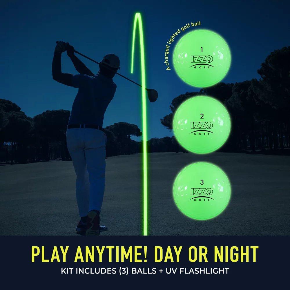 IZZO Lite4Nite 24-Hour Golf Balls, for Night Golf (Box Dozen Count) - 12 Pack Balls -