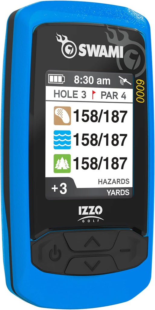 Izzo Swami 6000 Handheld Golf GPS Water-Resistant Color Display with 38,000 Course Maps & Scorekeeper - 6000 - Blue -