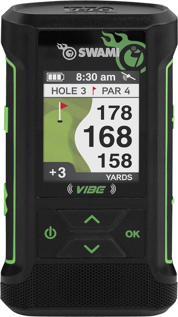 Izzo Swami 6000 Handheld Golf GPS Water-Resistant Color Display with 38,000 Course Maps & Scorekeeper - Vibe - Lime Green -