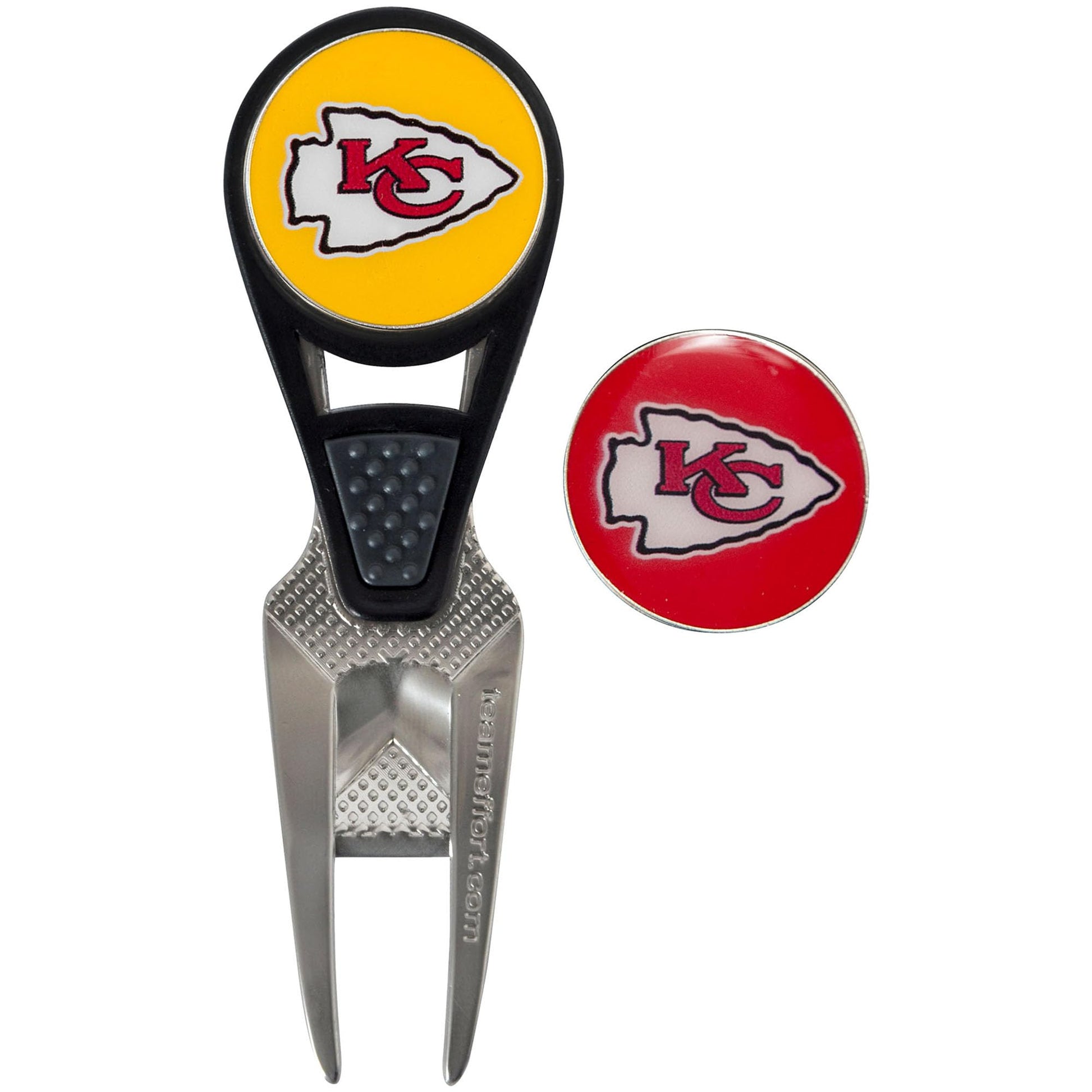 Kansas City Chiefs CVX Ball Mark Repair Tool & 2 Ball Markers |Team Effort - Team Effort