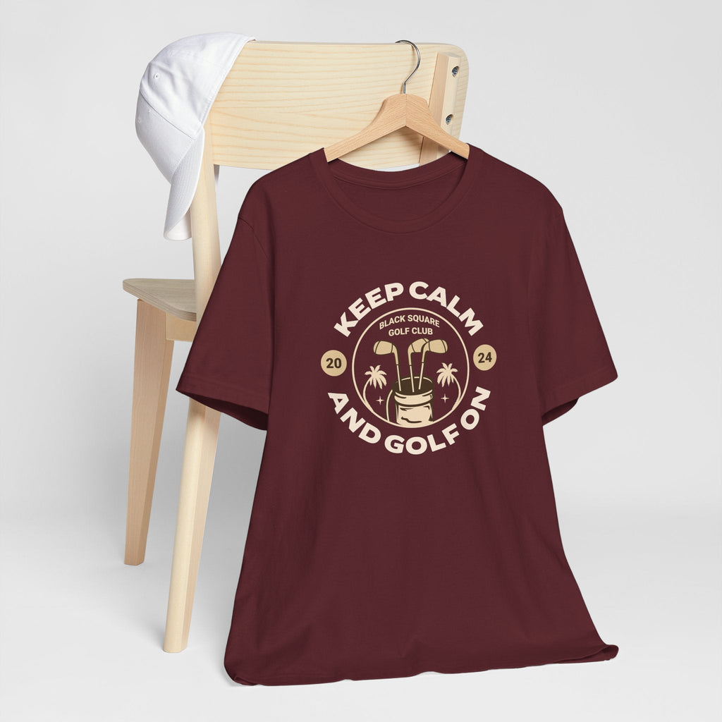 Keep Calm and Golf On T - Maroon - XS