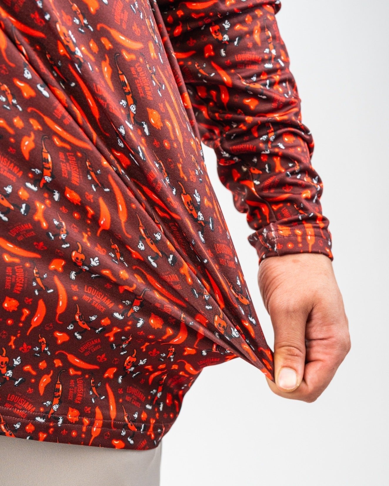 Louisiana Hot Sauce - Dancing Peppers Performance Pullover - Pins and Aces