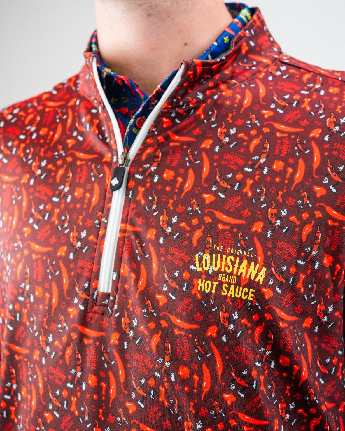 Louisiana Hot Sauce - Dancing Peppers Performance Pullover - Pins and Aces