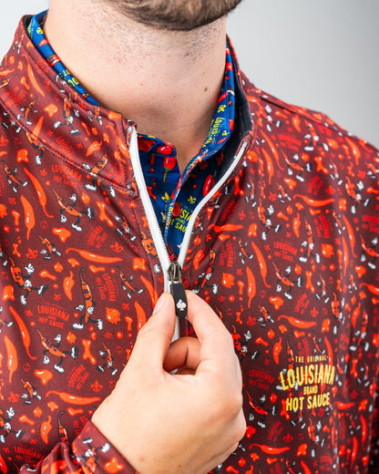 Louisiana Hot Sauce - Dancing Peppers Performance Pullover - Pins and Aces