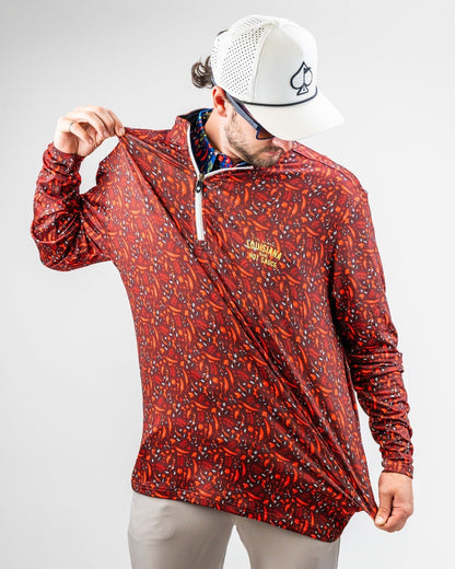 Louisiana Hot Sauce - Dancing Peppers Performance Pullover - Pins and Aces