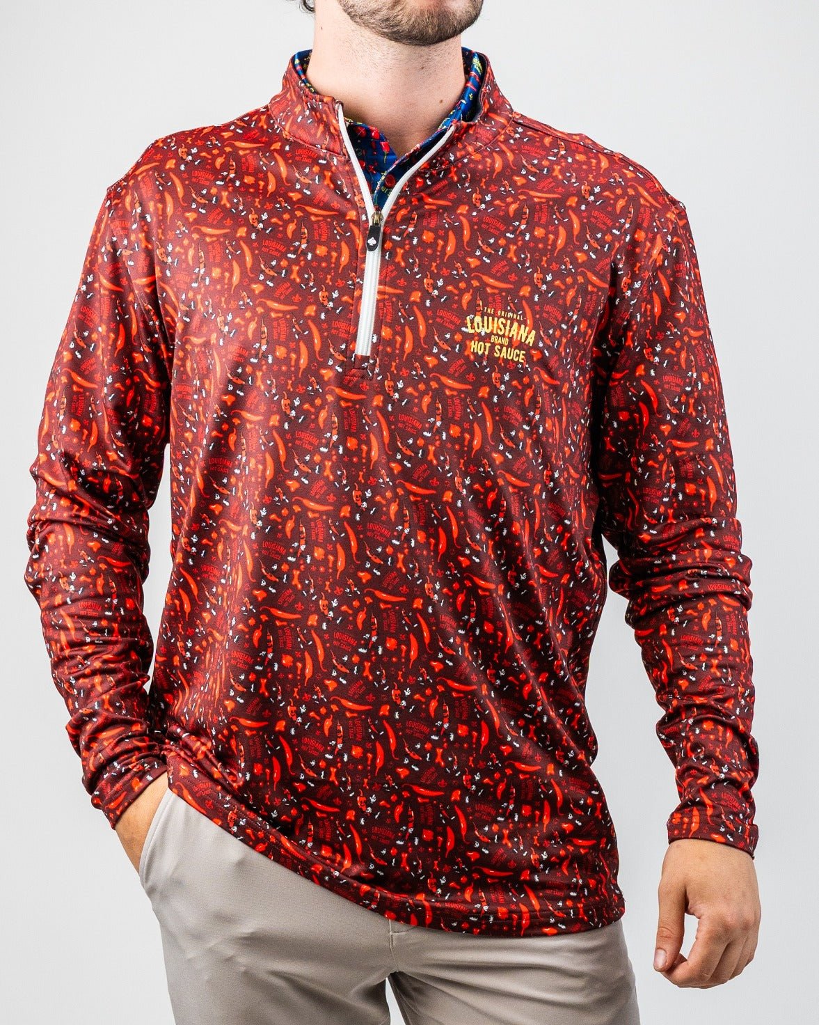 Louisiana Hot Sauce - Dancing Peppers Performance Pullover - Pins and Aces
