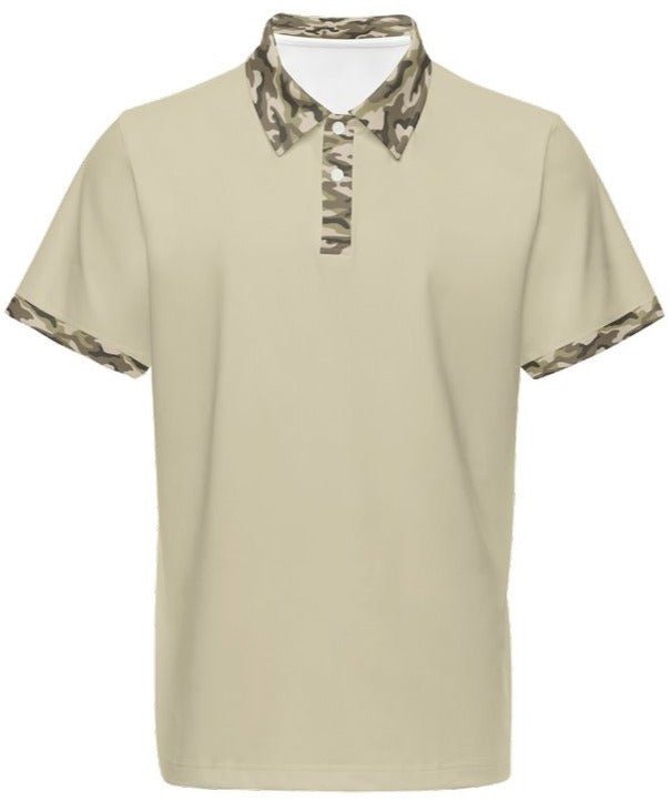 Men's Classic Fit Camo Trim Stretch Polo - S - Beige