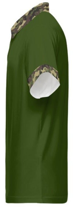 Men's Classic Fit Camo Trim Stretch Polo - S - Forest Green