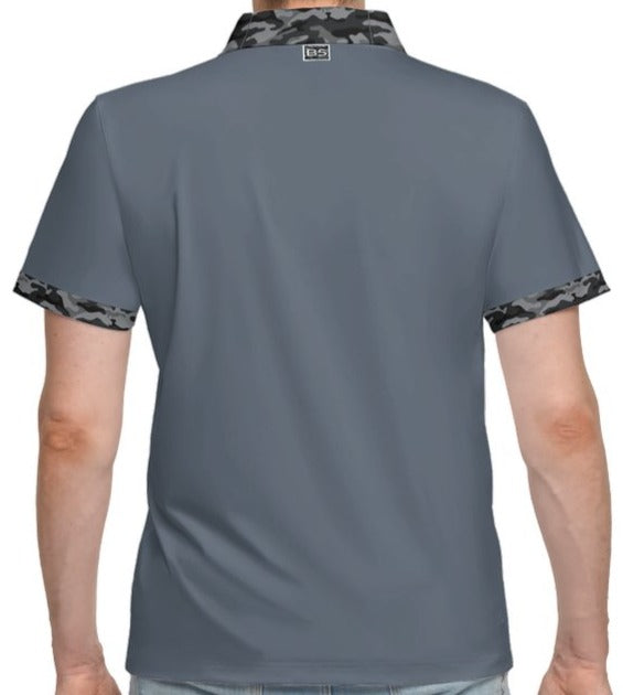 Men's Classic Fit Gunmetal Camo Trim Stretch Polo - S -