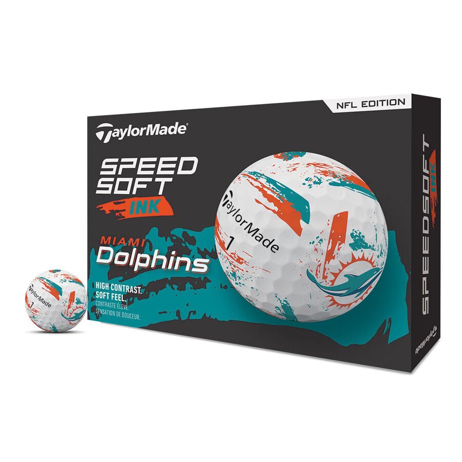 Miami Dolphins SpeedSoft Ink Golf Balls - TaylorMade Team