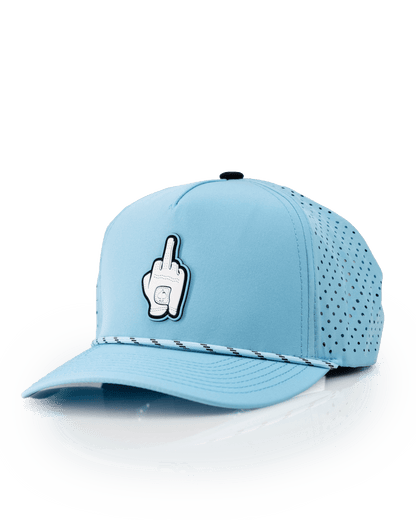 Middle Finger Baby Blue - Perforated Rope Hat - Pins and Aces