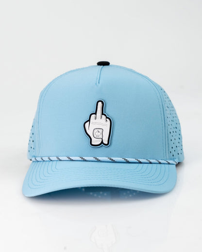 Middle Finger Baby Blue - Perforated Rope Hat - Pins and Aces