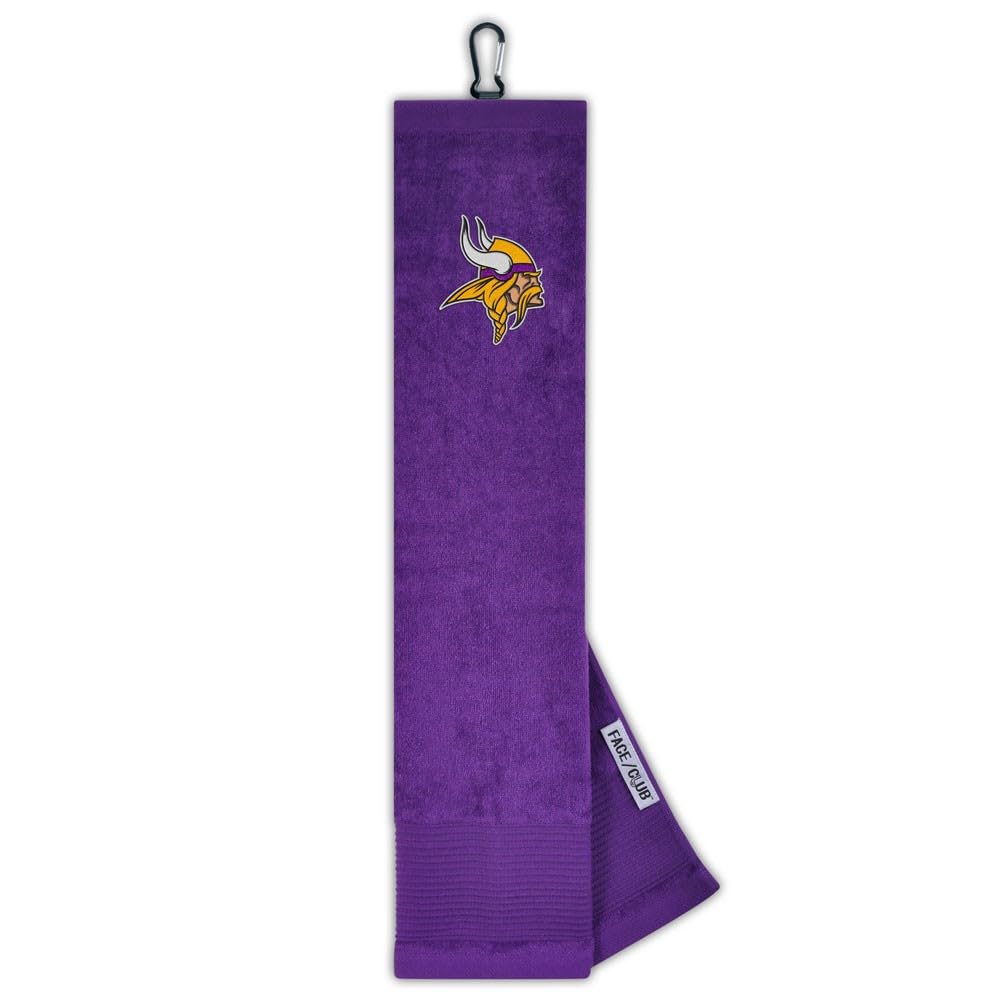 Minnesota Vikings Face/Club Tri-Fold Embroidered Towel |Team Effort - Team Effort