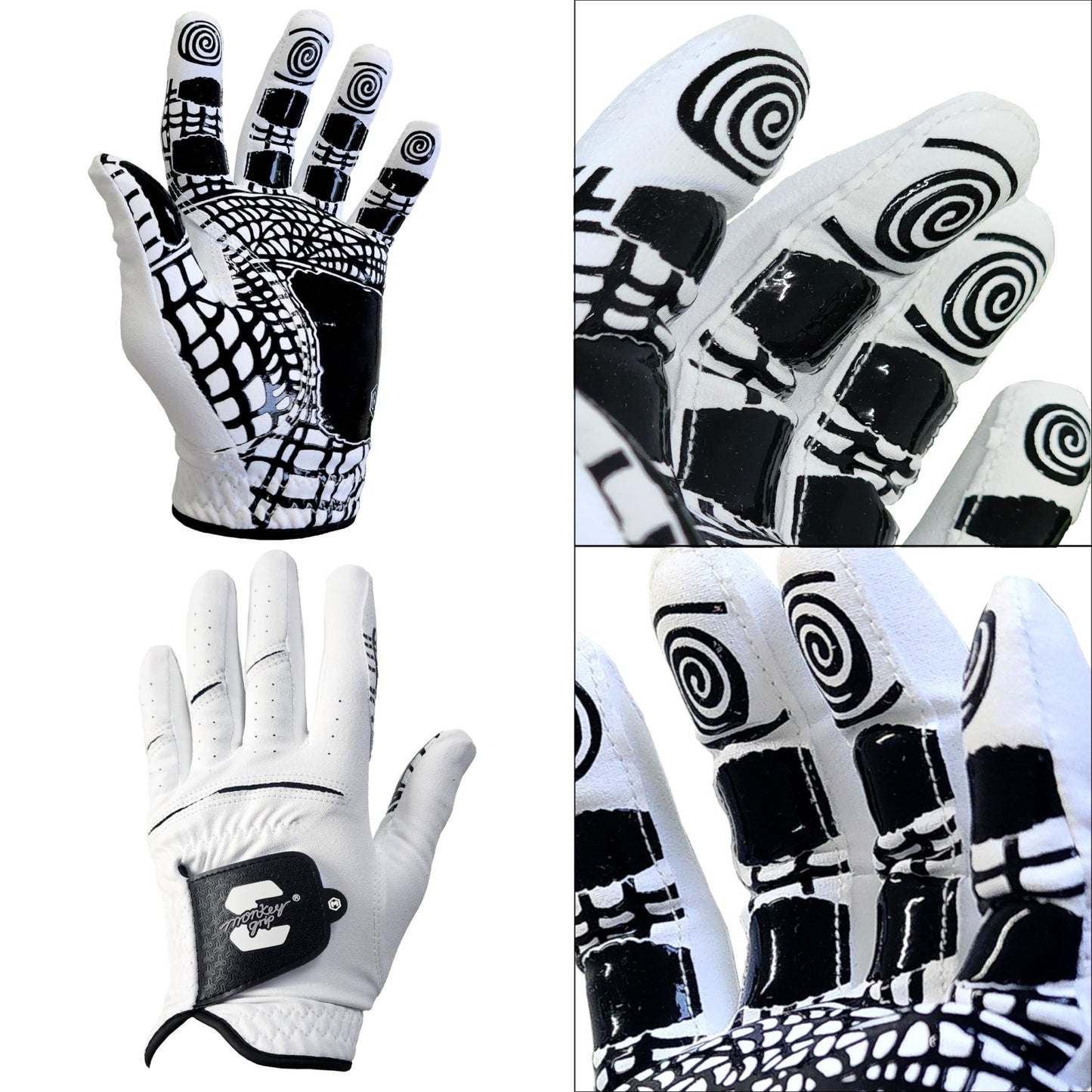 MONKEY GRIP Golf Glove Premium Synthetic Nonslip Spider Grip - MAN - Large - 