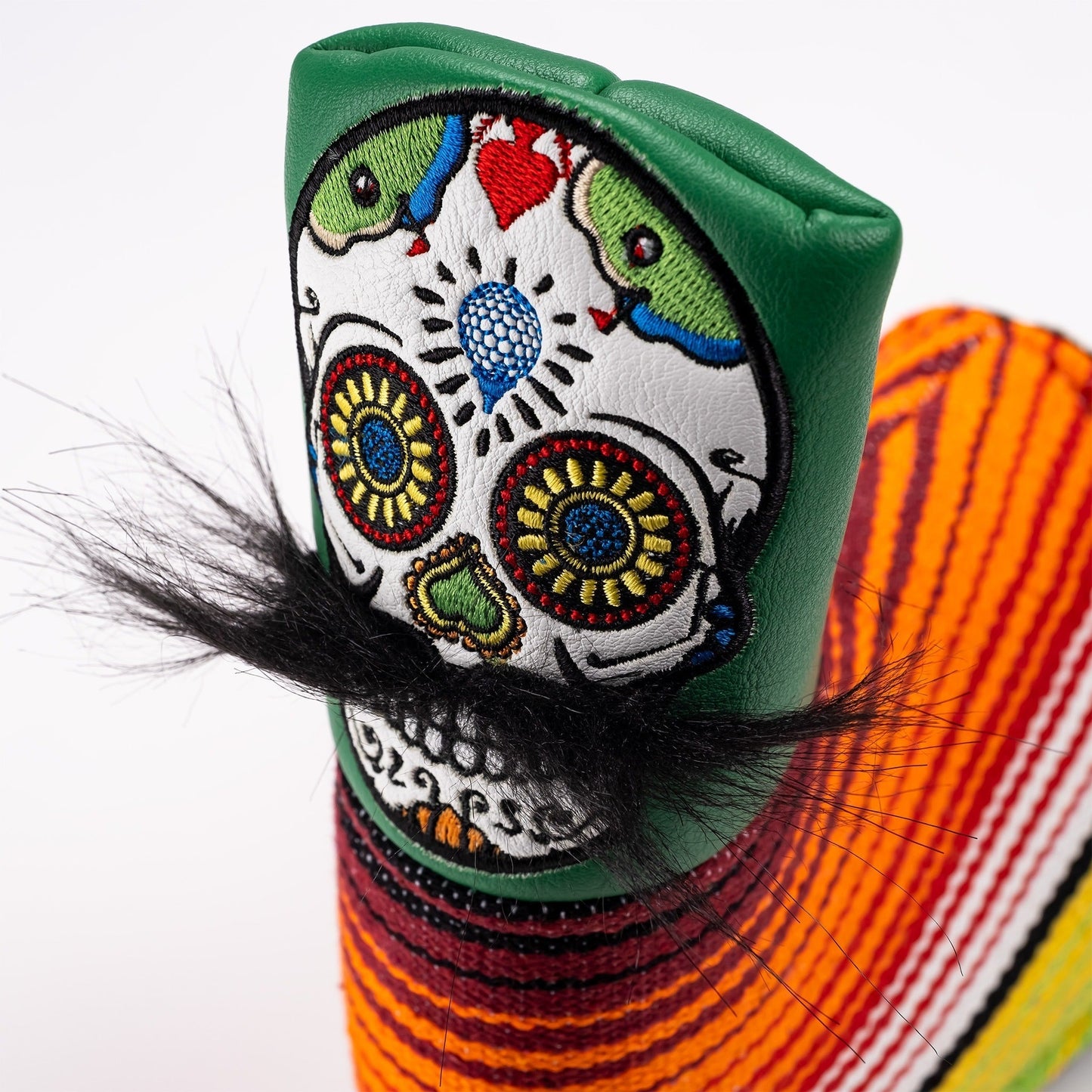 Mustache Sugar Skull - Blade Putter Cover Green - Pins and Aces
