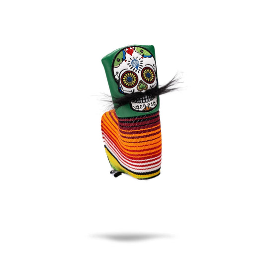 Mustache Sugar Skull - Blade Putter Cover Green - Pins and Aces