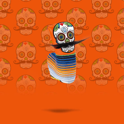 Mustache Sugar Skull - Blade Putter Cover Orange - Pins and Aces
