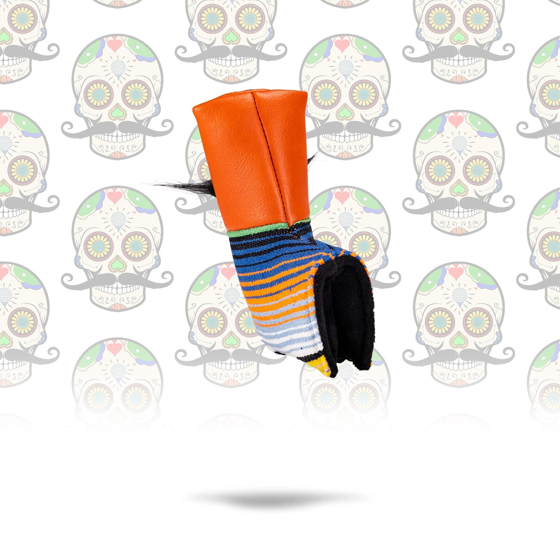 Mustache Sugar Skull - Blade Putter Cover Orange - Pins and Aces