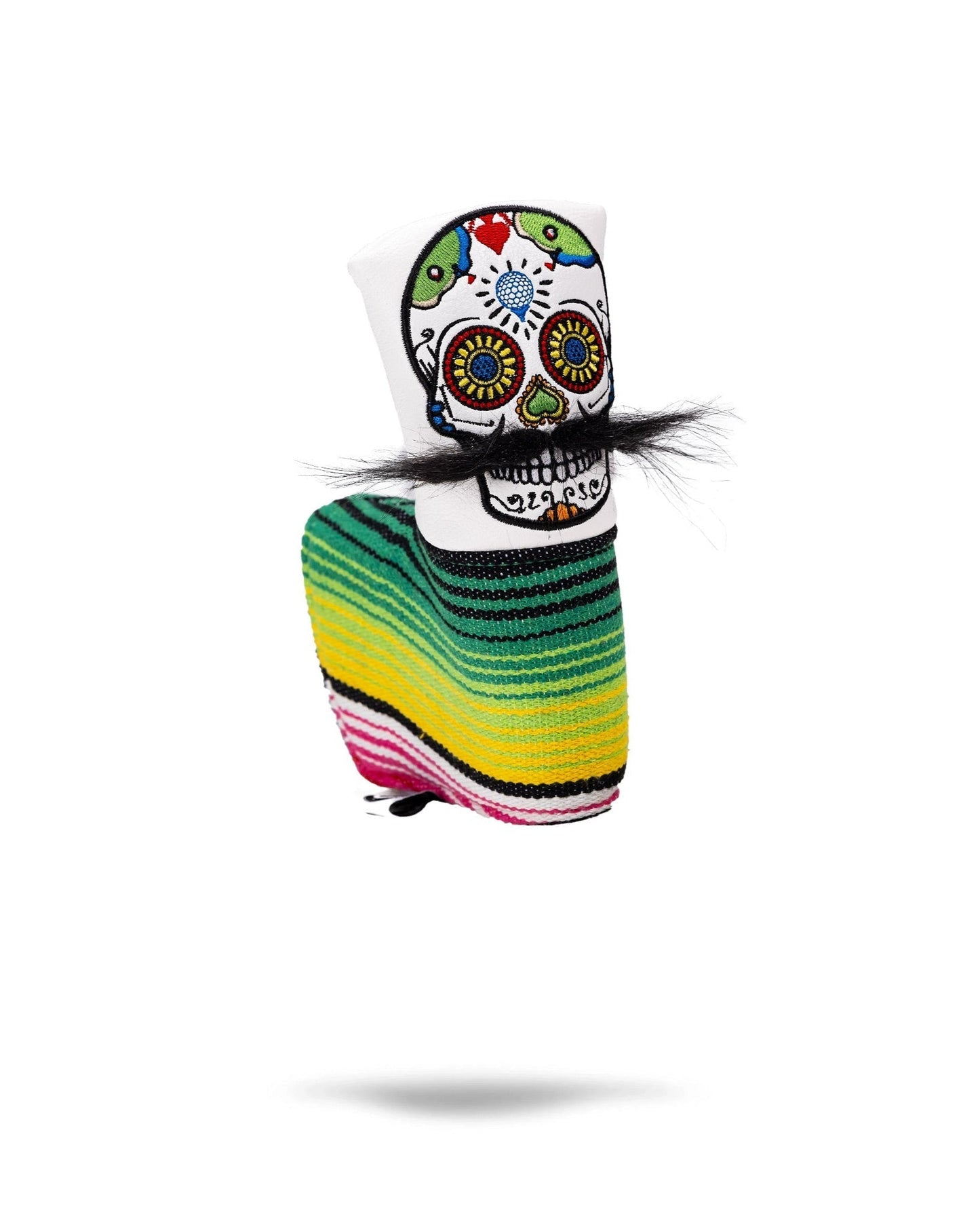 Mustache Sugar Skull - Blade Putter Cover White - Pins and Aces