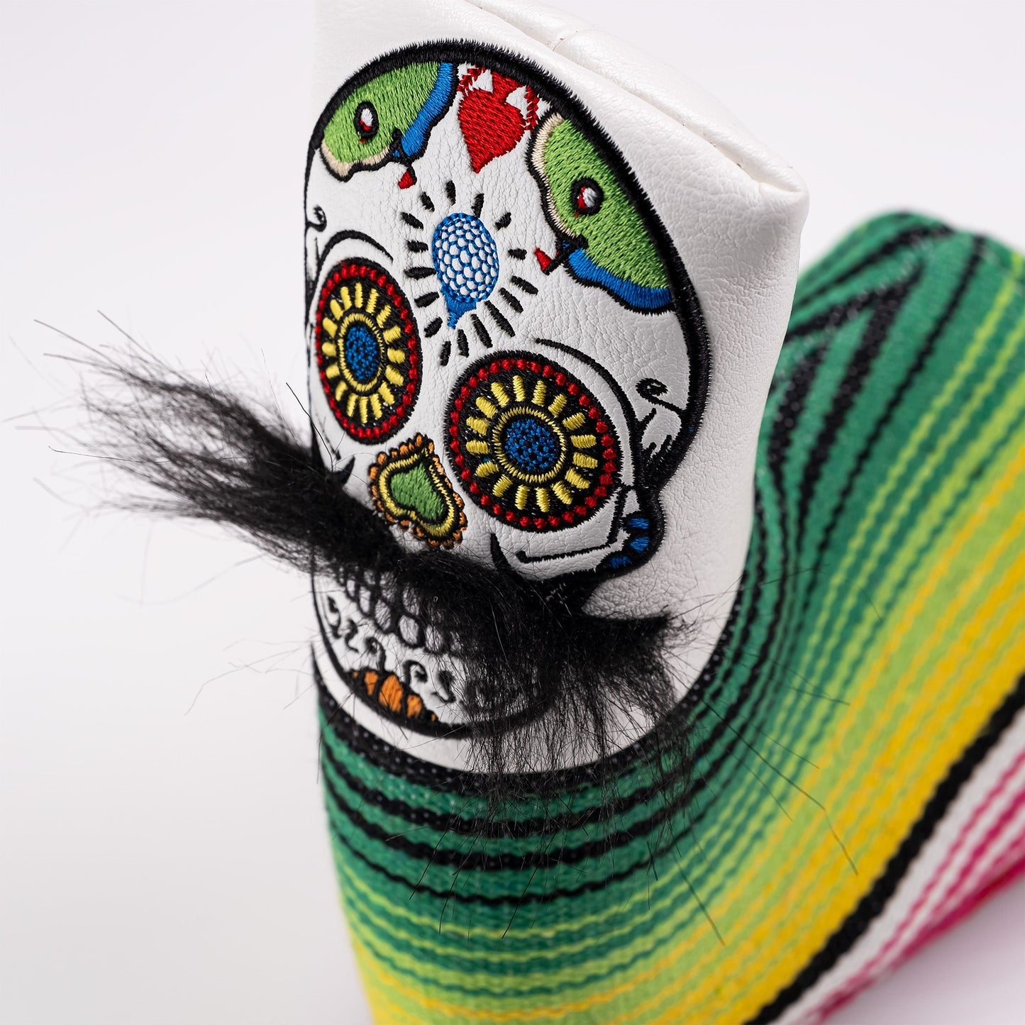 Mustache Sugar Skull - Blade Putter Cover White - Pins and Aces