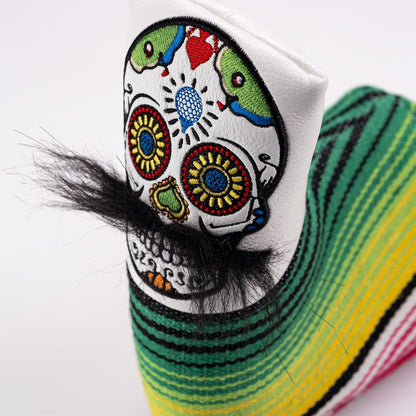 Mustache Sugar Skull - Blade Putter Cover White - Pins and Aces