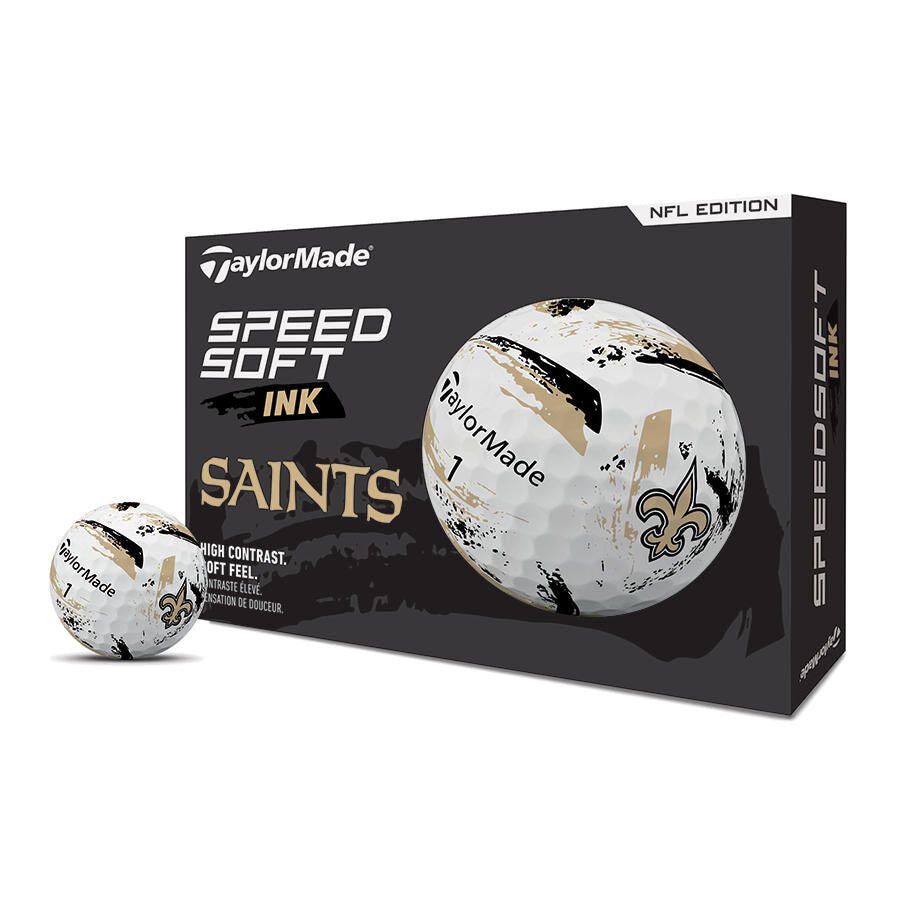 New Orleans Saints SpeedSoft Ink Golf Balls - TaylorMade Team