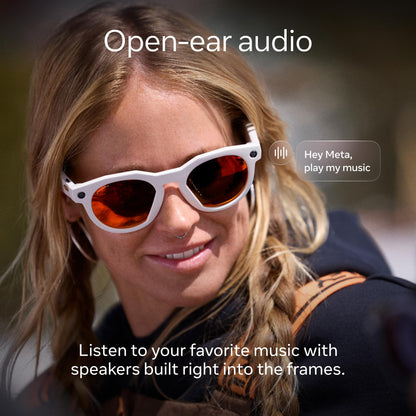 Oakley | Meta HSTN - with Meta AI, Audio, Photo, Video Compatibility - Warm Grey, Prizm™ Ruby - Oakley