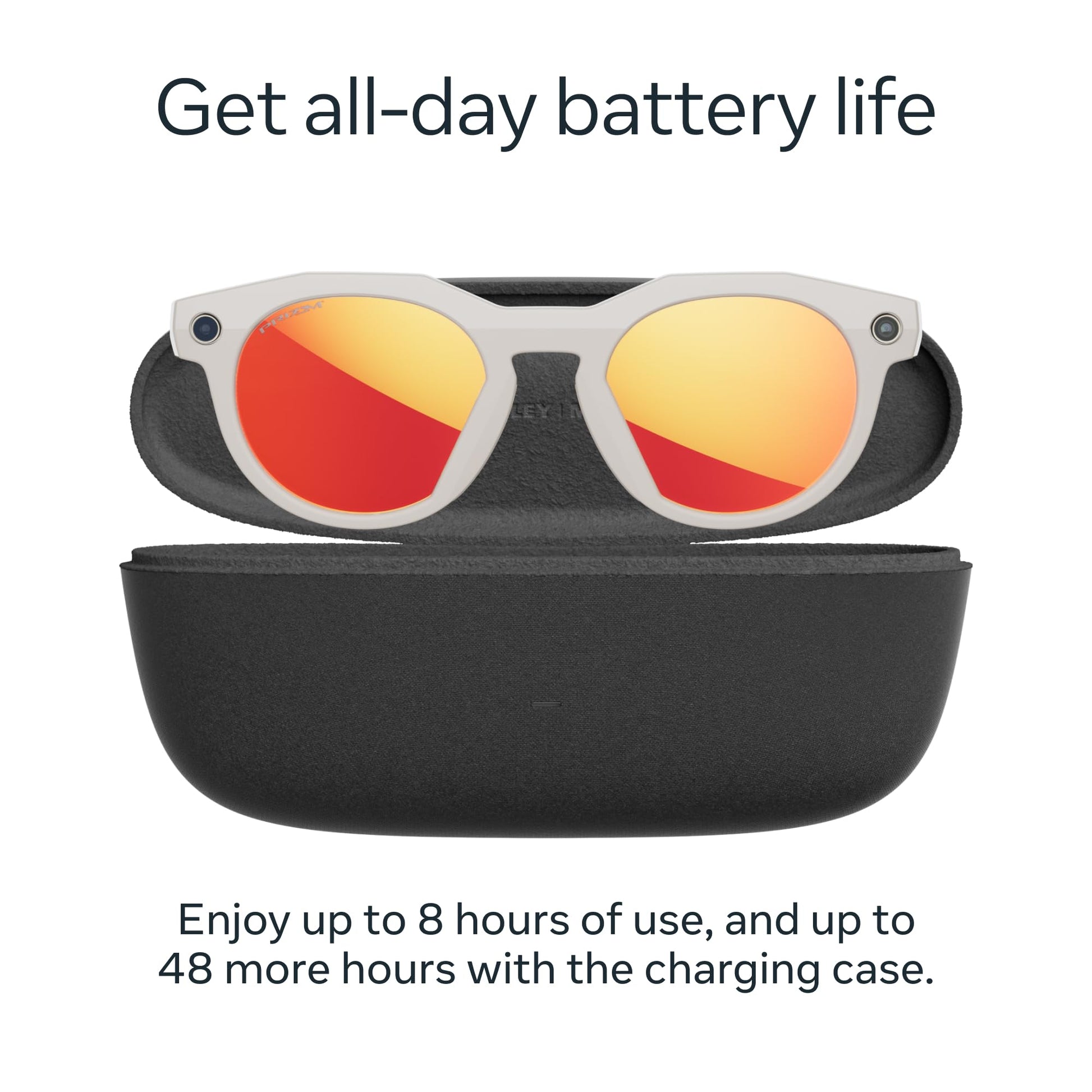 Oakley | Meta HSTN - with Meta AI, Audio, Photo, Video Compatibility - Warm Grey, Prizm™ Ruby - Oakley