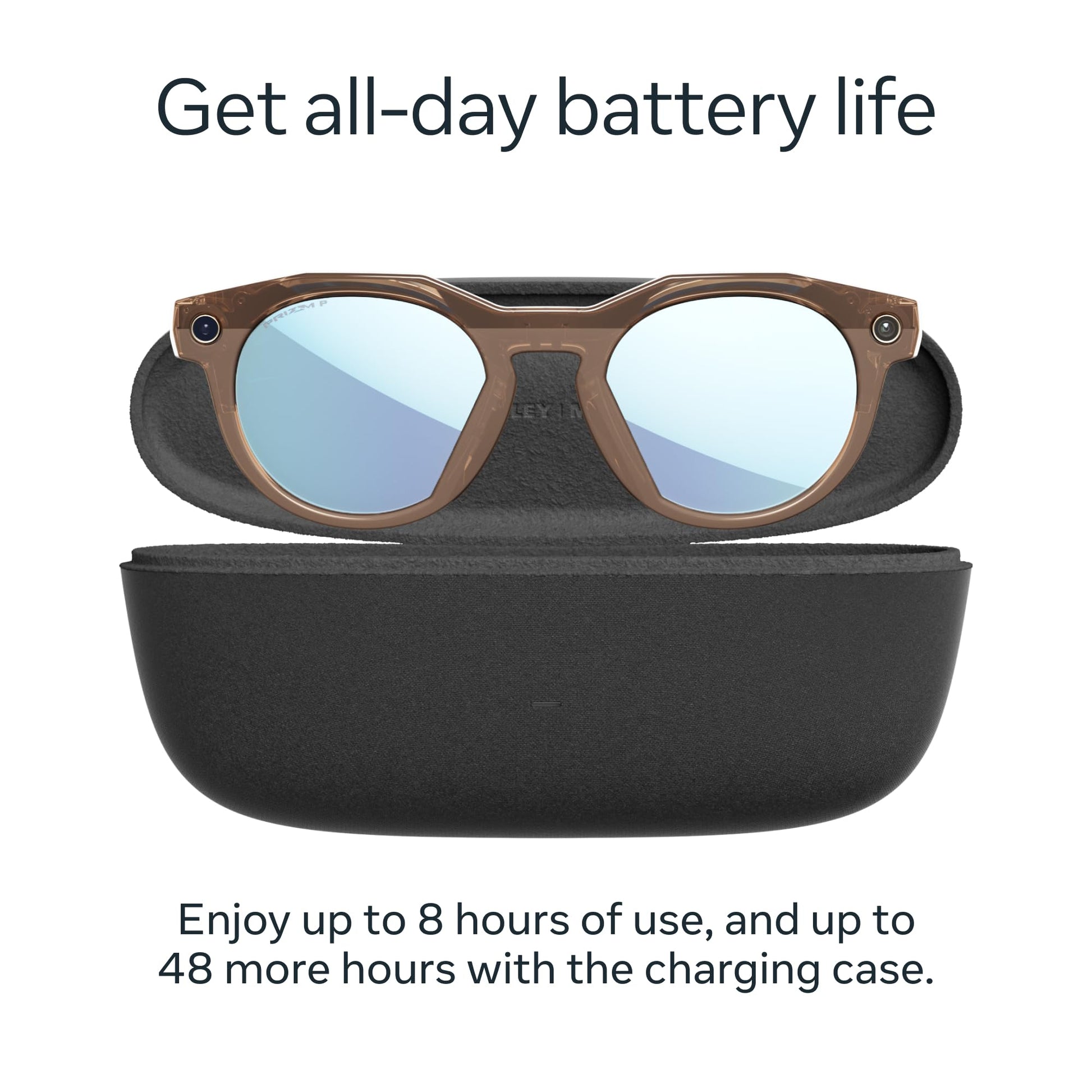 Oakley | Meta HSTN - with Meta AI, Audio, Photo, Video Compatibility - Warm Grey, Prizm™ Ruby - Oakley