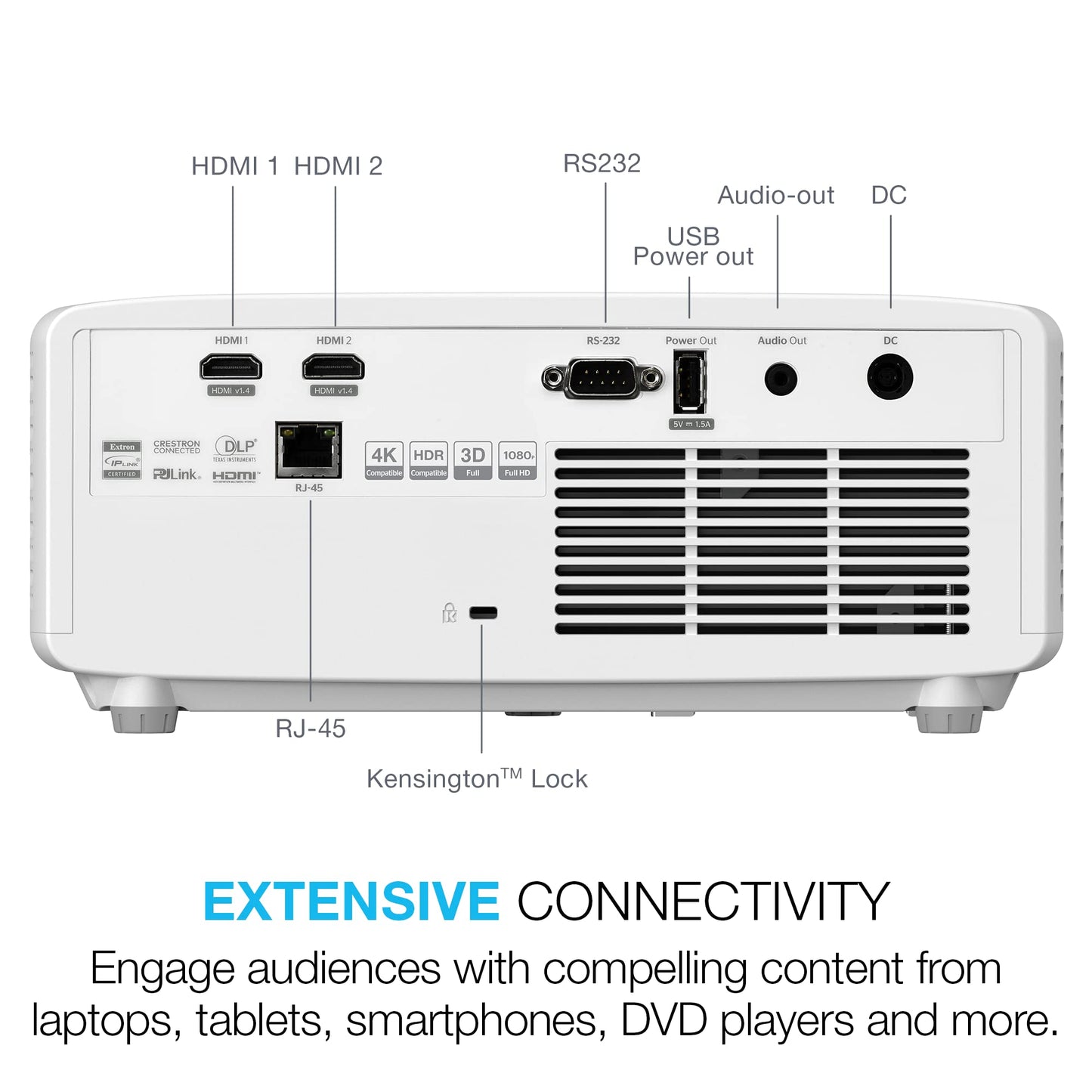 Optoma GT2100HDR Short Throw Full HD Home Laser Projector - Optoma