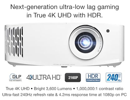 Optoma UHZ35 Projector - 4K UHD Laser Projector for Home Theater and Gaming - UHD35STx (Latest, Lamp, Short Throw) - 