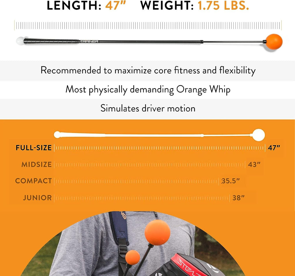 Orange Whip Golf Swing Trainer Aid - Compact - 35.5" -