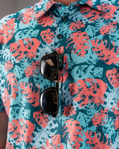 Painted Monstera Teal - Pins and Aces