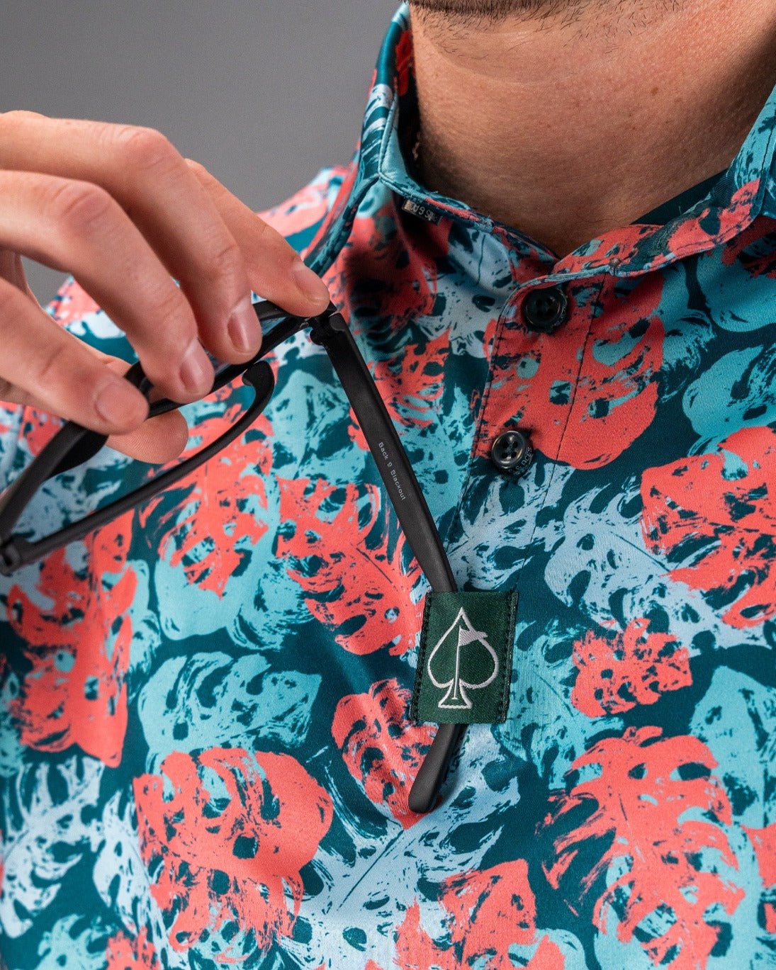Painted Monstera Teal - Pins and Aces