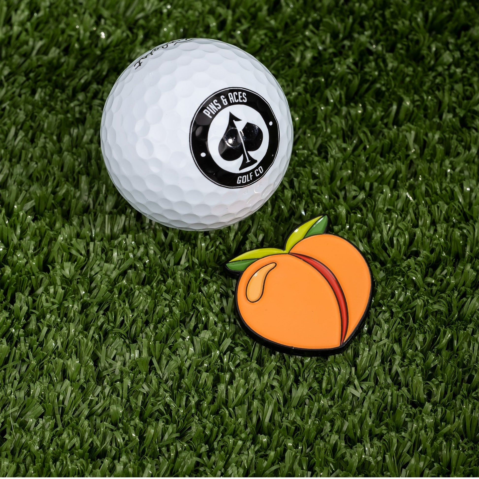 Peach Ball Marker - Pins and Aces