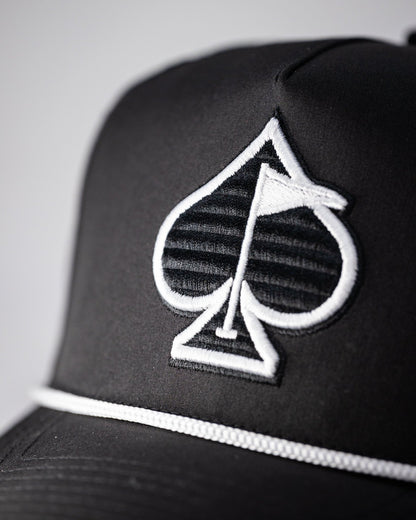 Perforated Rope Hat - Black - Pins and Aces