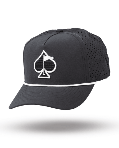 Perforated Rope Hat - Black - Pins and Aces
