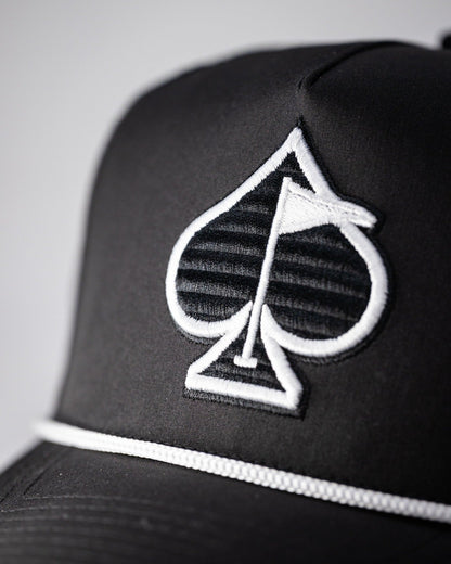 Perforated Rope Hat - Black - Pins and Aces