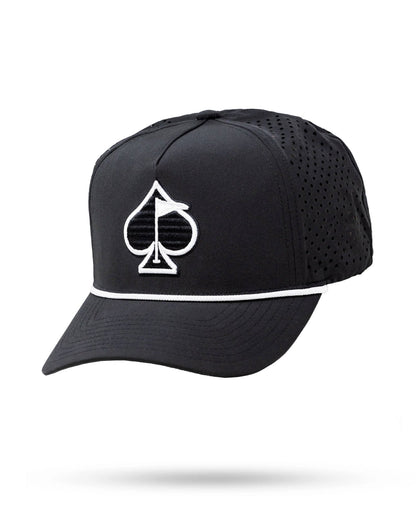 Perforated Rope Hat - Black - Pins and Aces