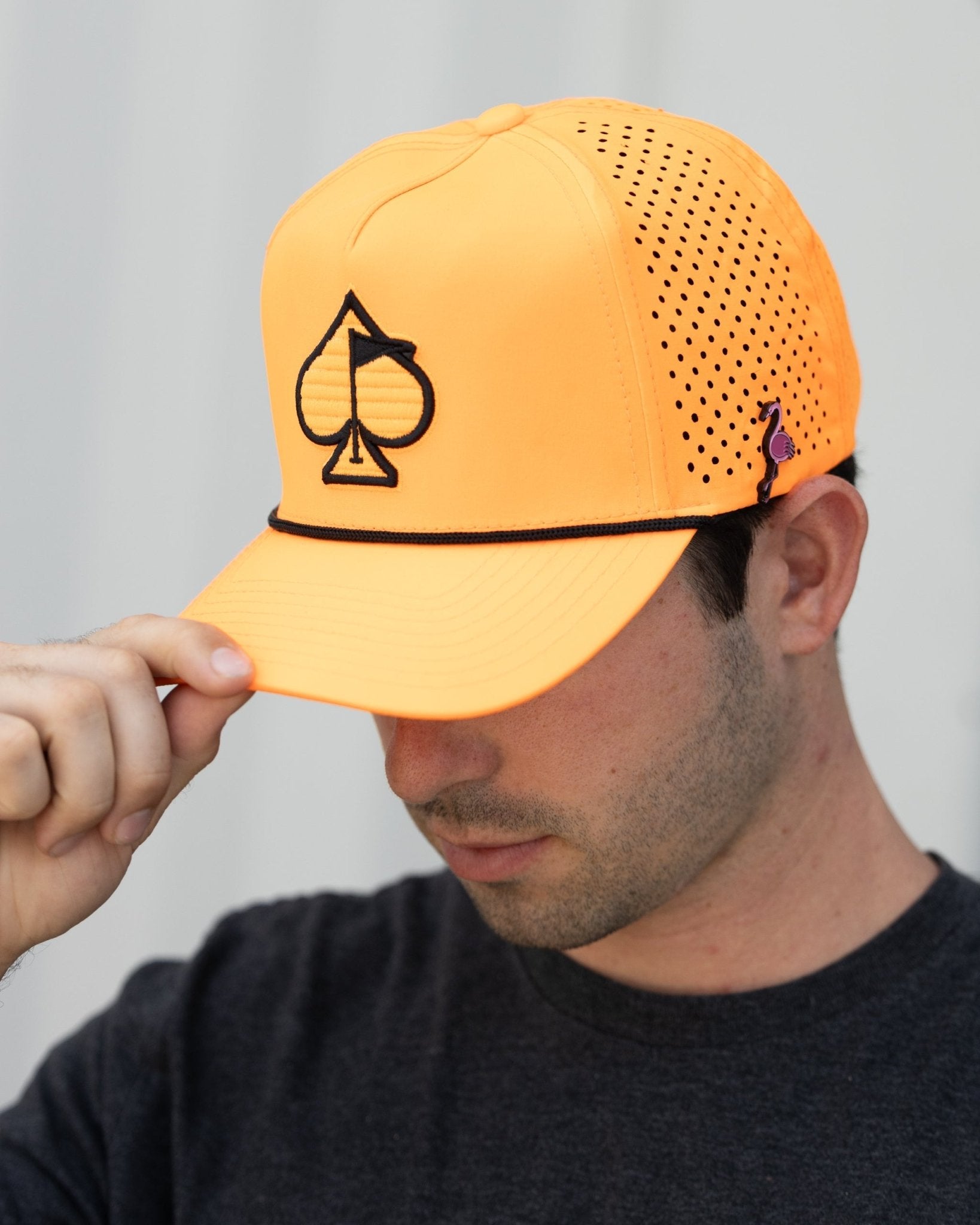 Perforated Rope Hat - Highlighter Orange - Pins and Aces