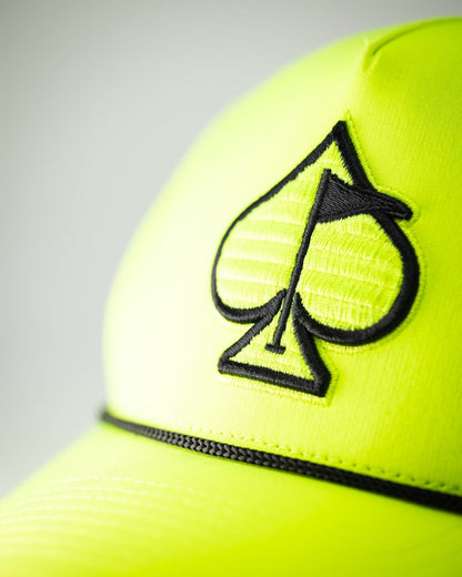 Perforated Rope Hat - Highlighter Yellow - Pins and Aces
