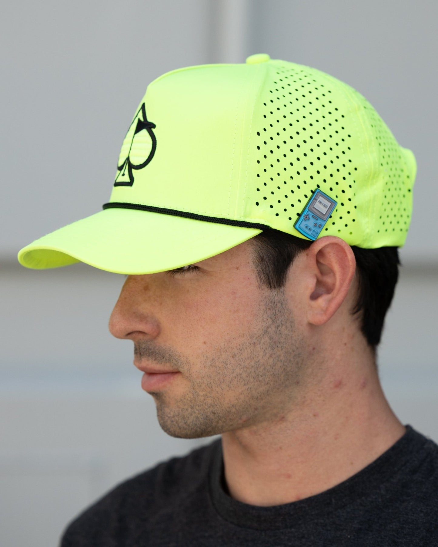 Perforated Rope Hat - Highlighter Yellow - Pins and Aces