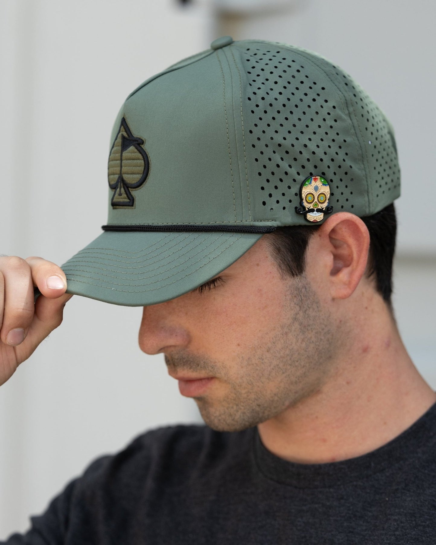Perforated Rope Hat - Olive - Pins and Aces