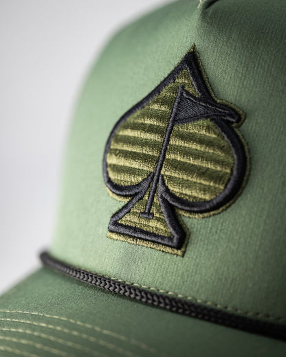 Perforated Rope Hat - Olive - Pins and Aces