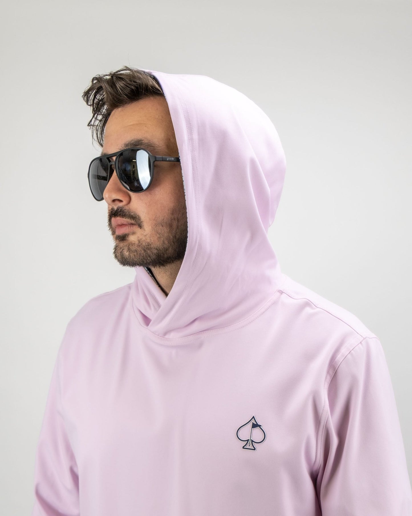 Performance Golf Hoodie - Flower Doodle Blue - Pins and Aces