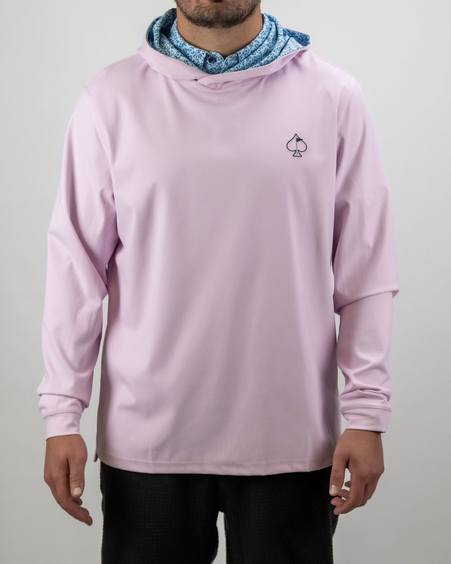 Performance Golf Hoodie - Flower Doodle Blue - Pins and Aces