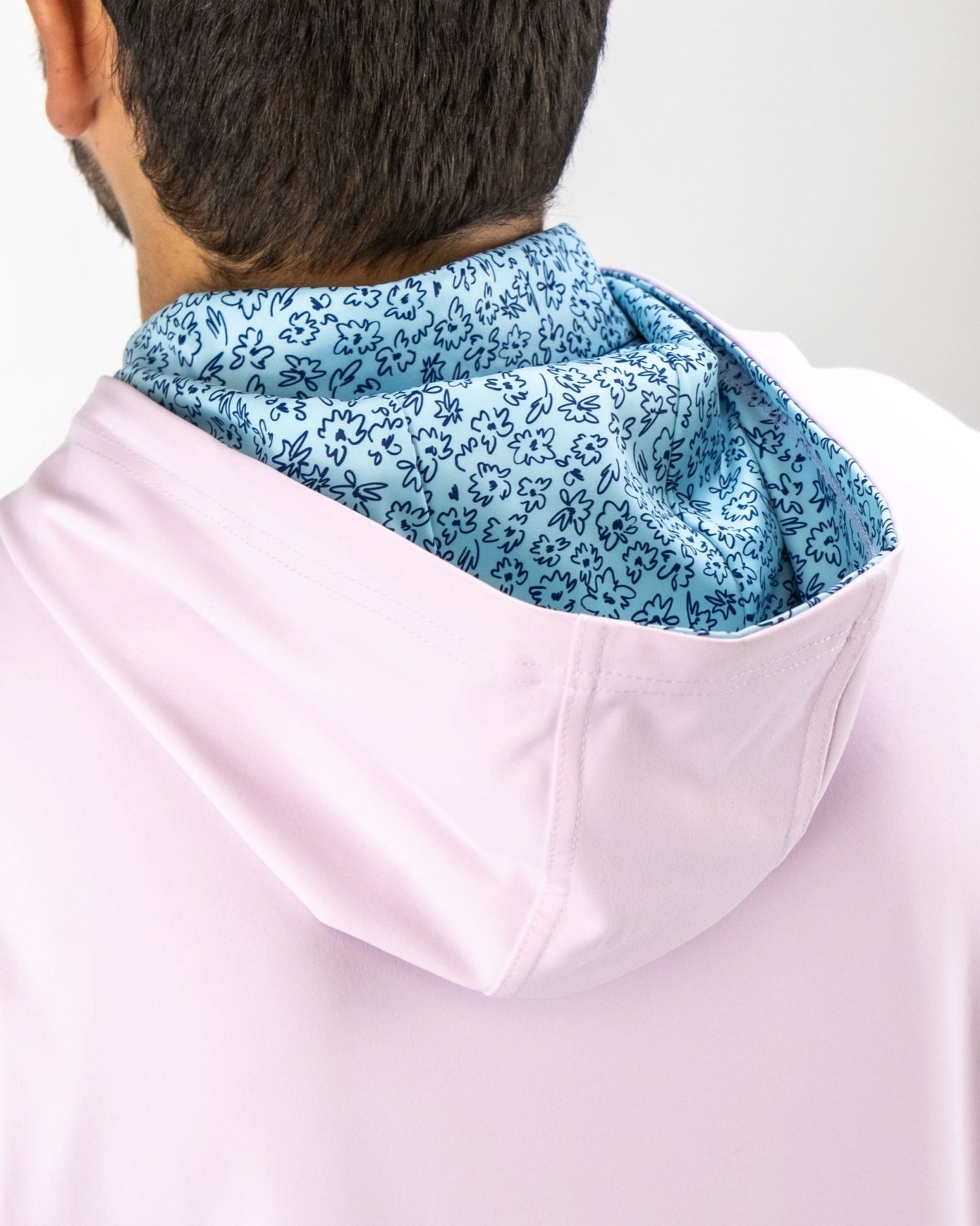 Performance Golf Hoodie - Flower Doodle Blue - Pins and Aces