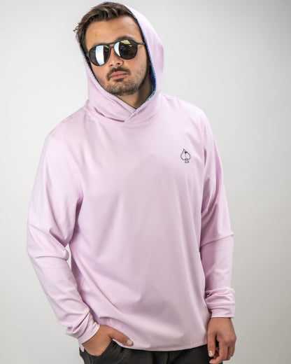 Performance Golf Hoodie - Flower Doodle Blue - Pins and Aces