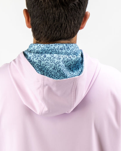 Performance Golf Hoodie - Flower Doodle Blue - Pins and Aces