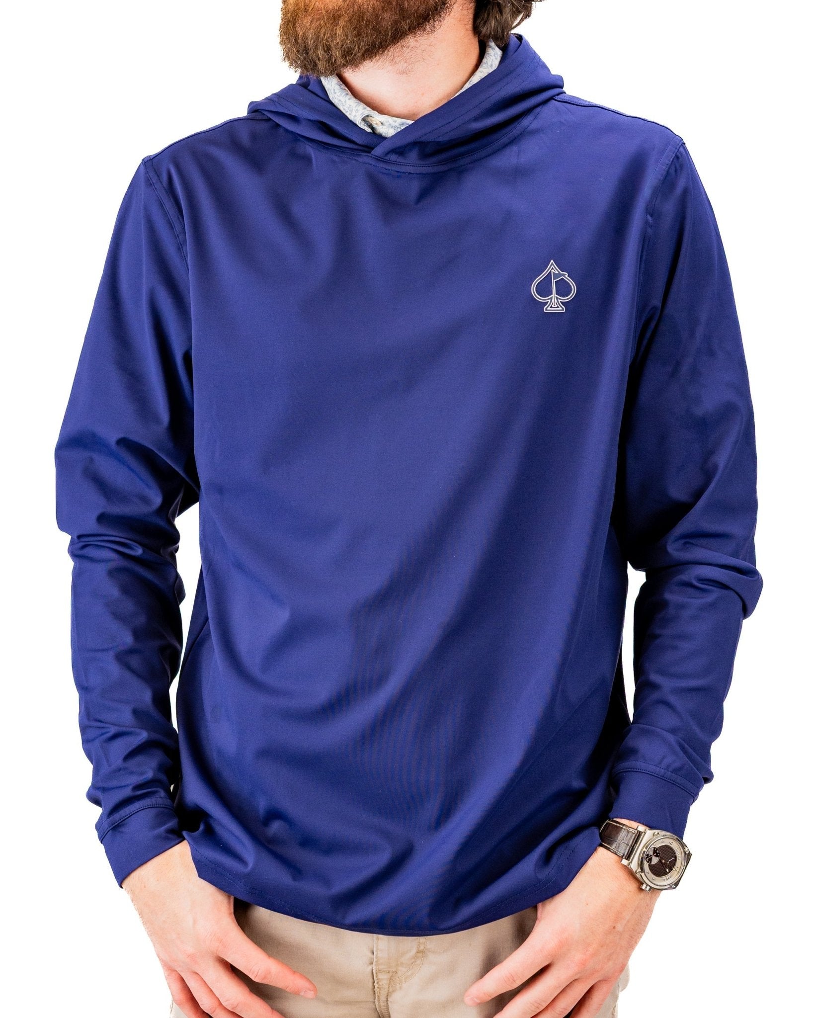 Performance Golf Hoodie - Navy - Pins and Aces